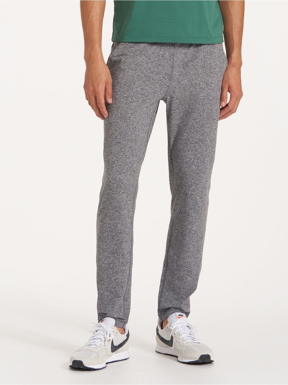 Vuori Pants Men Heather Grey Ponto Performance  Knit Pants Zip Pocket Medium